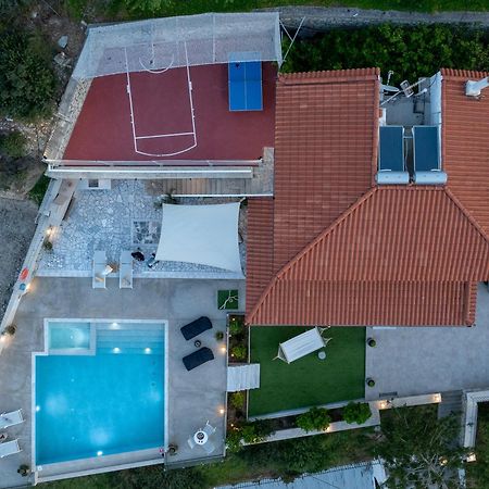 Amazing View Villa Aliki With Infinity Pool & Spa Ligaria  Bagian luar foto